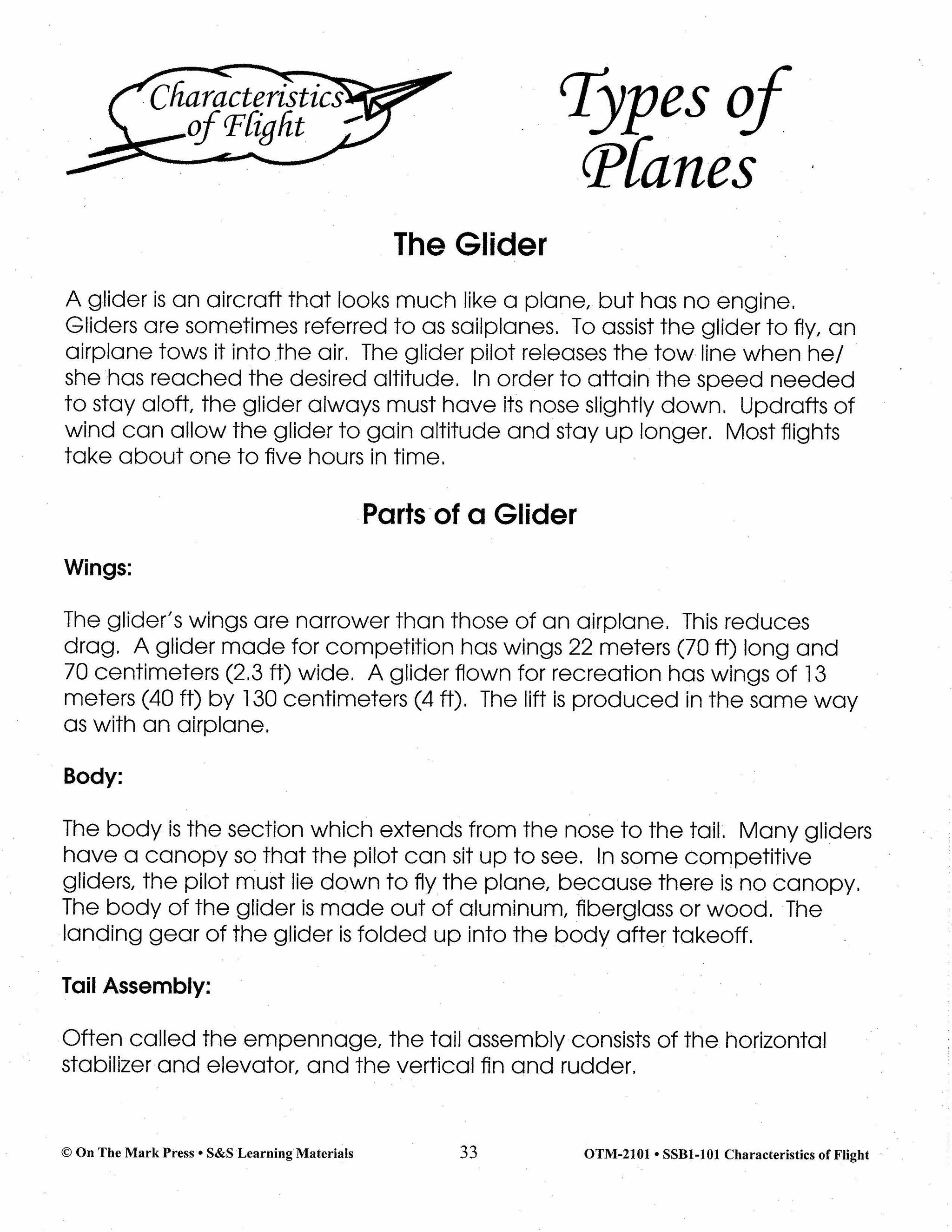 Characteristics of Flight Grades 4-6