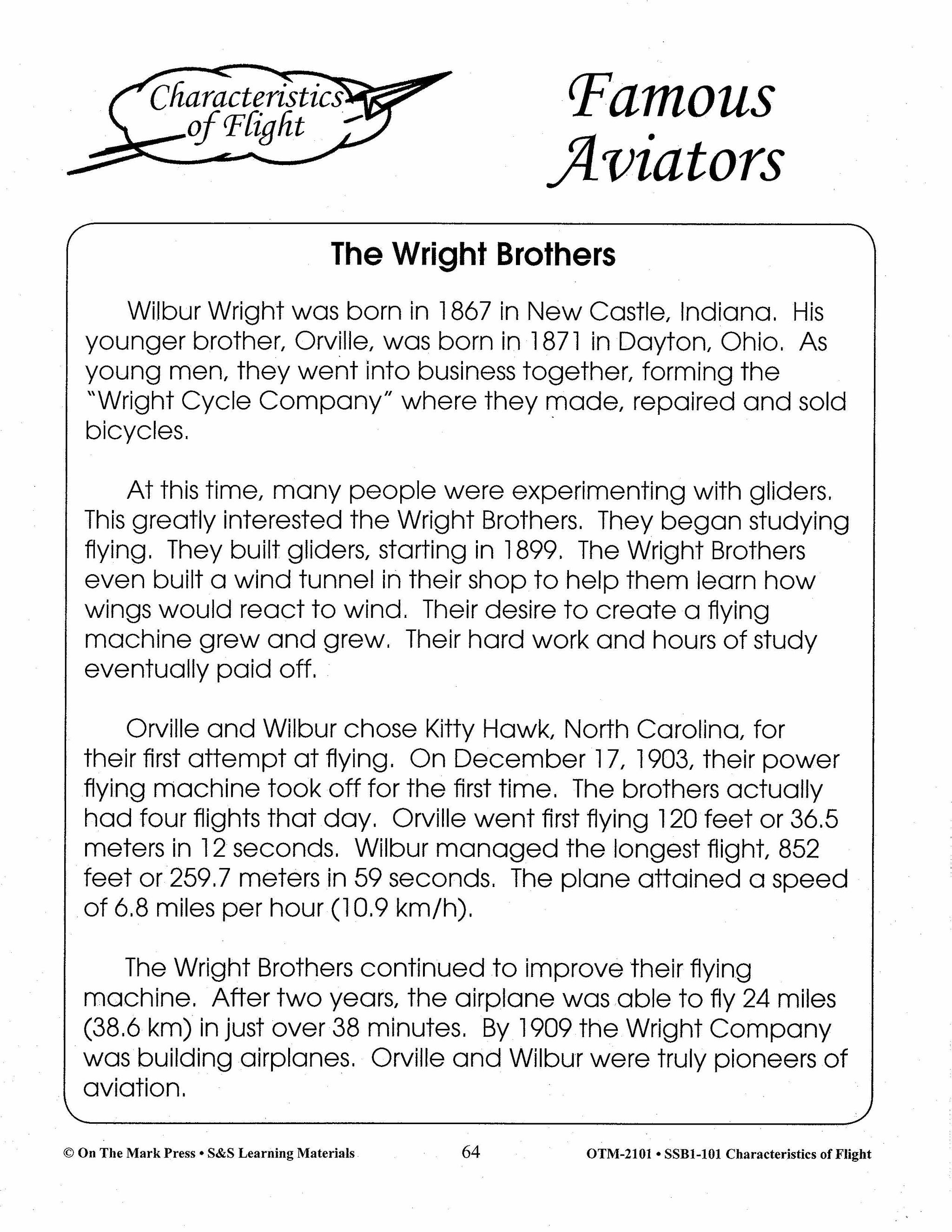 Characteristics of Flight Grades 4-6