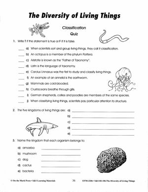 Diversity of Living Things Grades 4-6