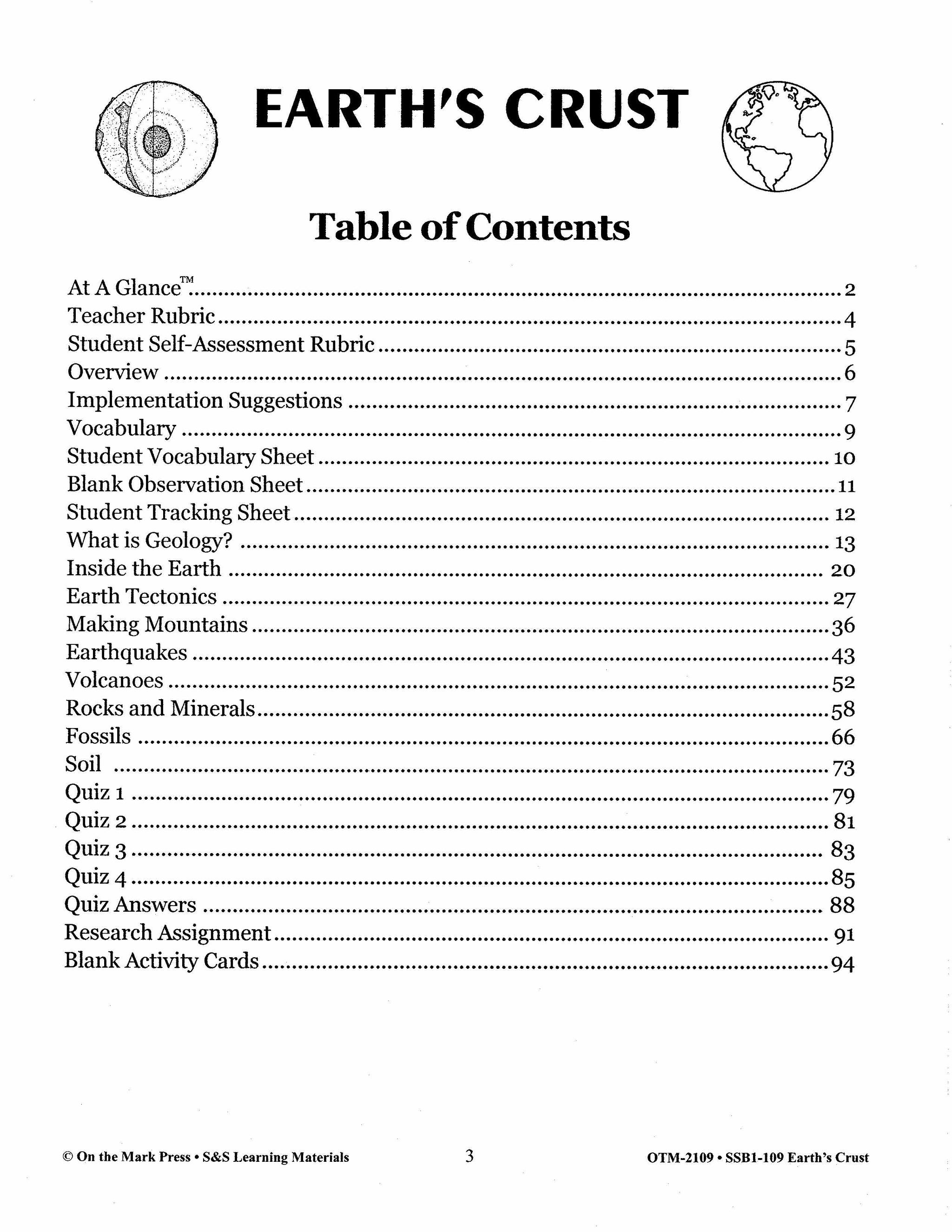 Earth's Crust Grades 6-8