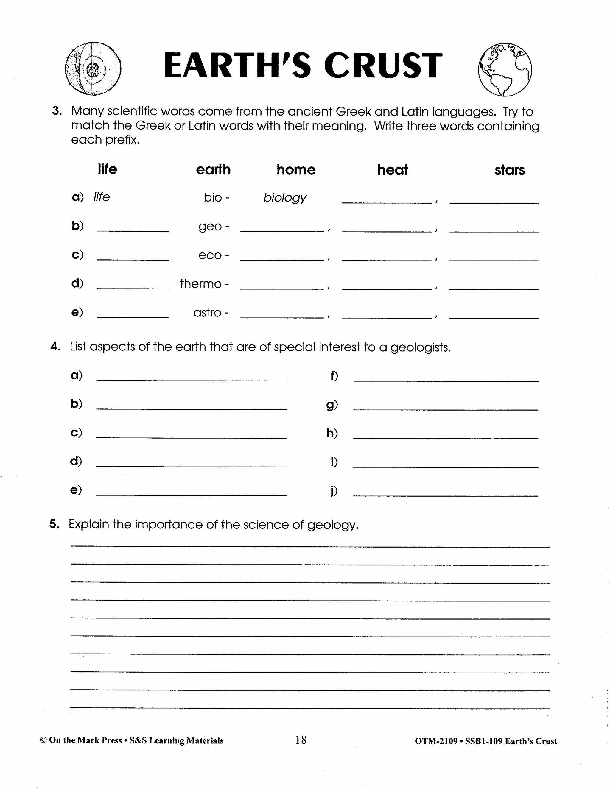 Earth's Crust Grades 6-8
