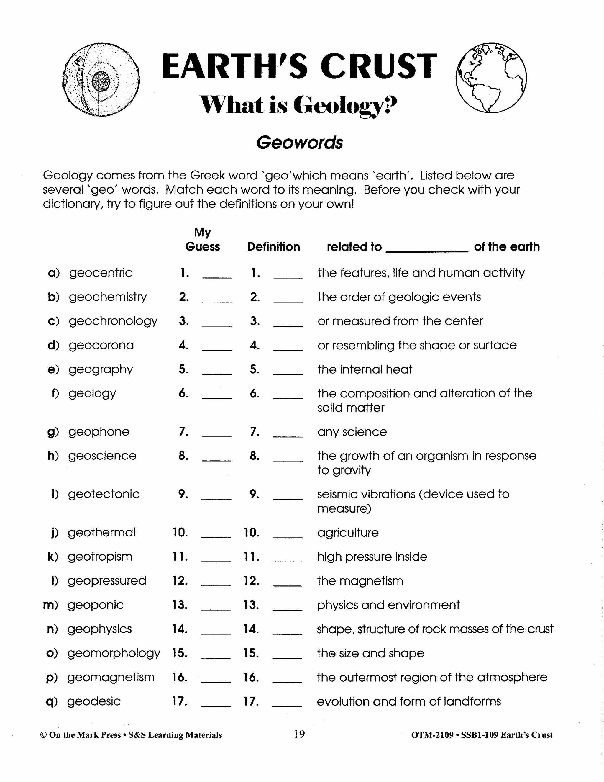 Earth's Crust Grades 6-8