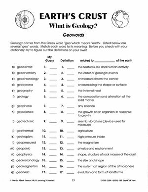 Earth's Crust Grades 6-8
