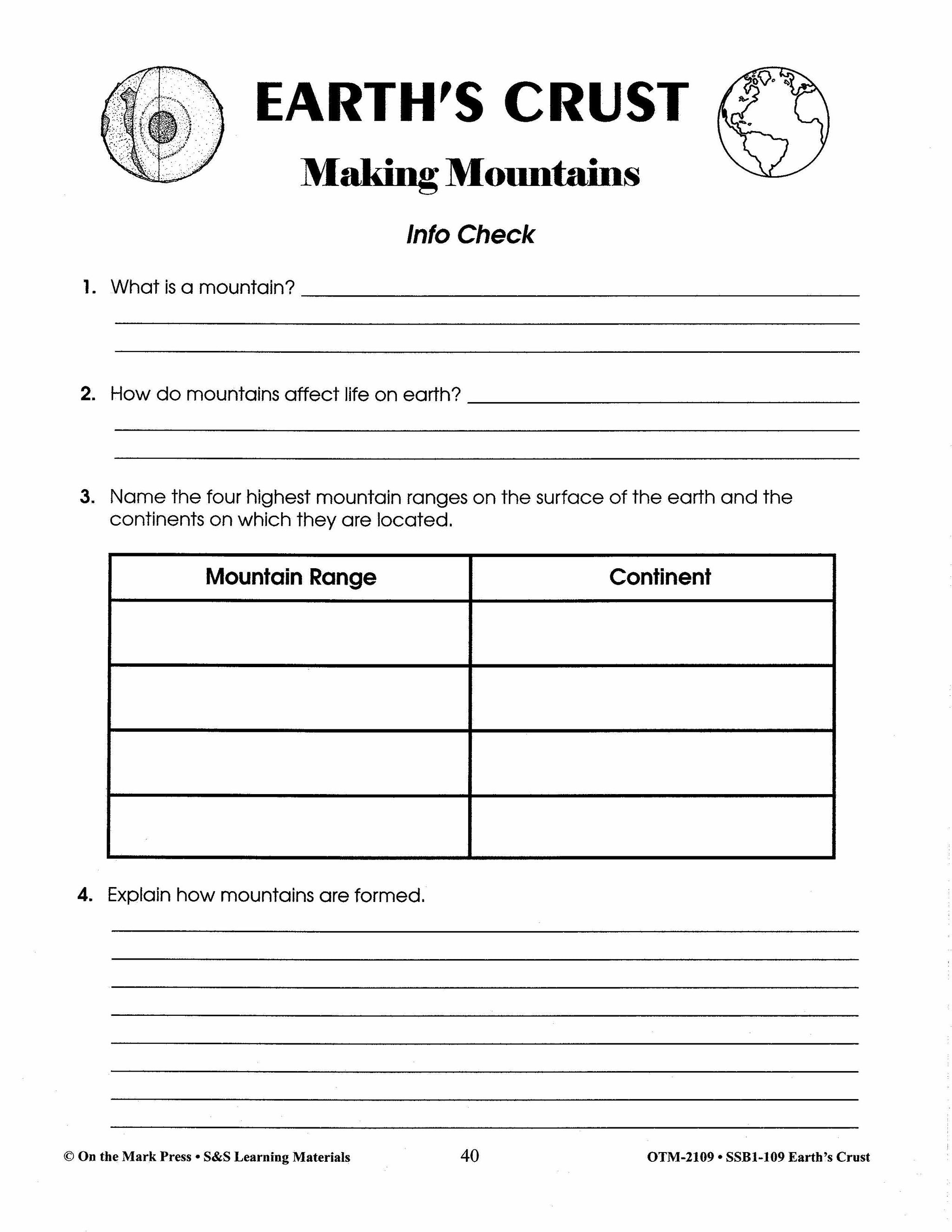 Earth's Crust Grades 6-8