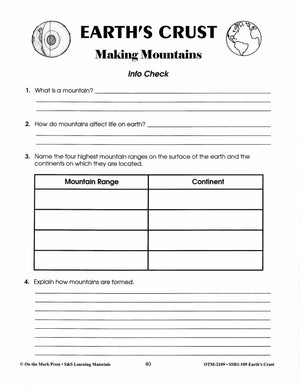 Earth's Crust Grades 6-8