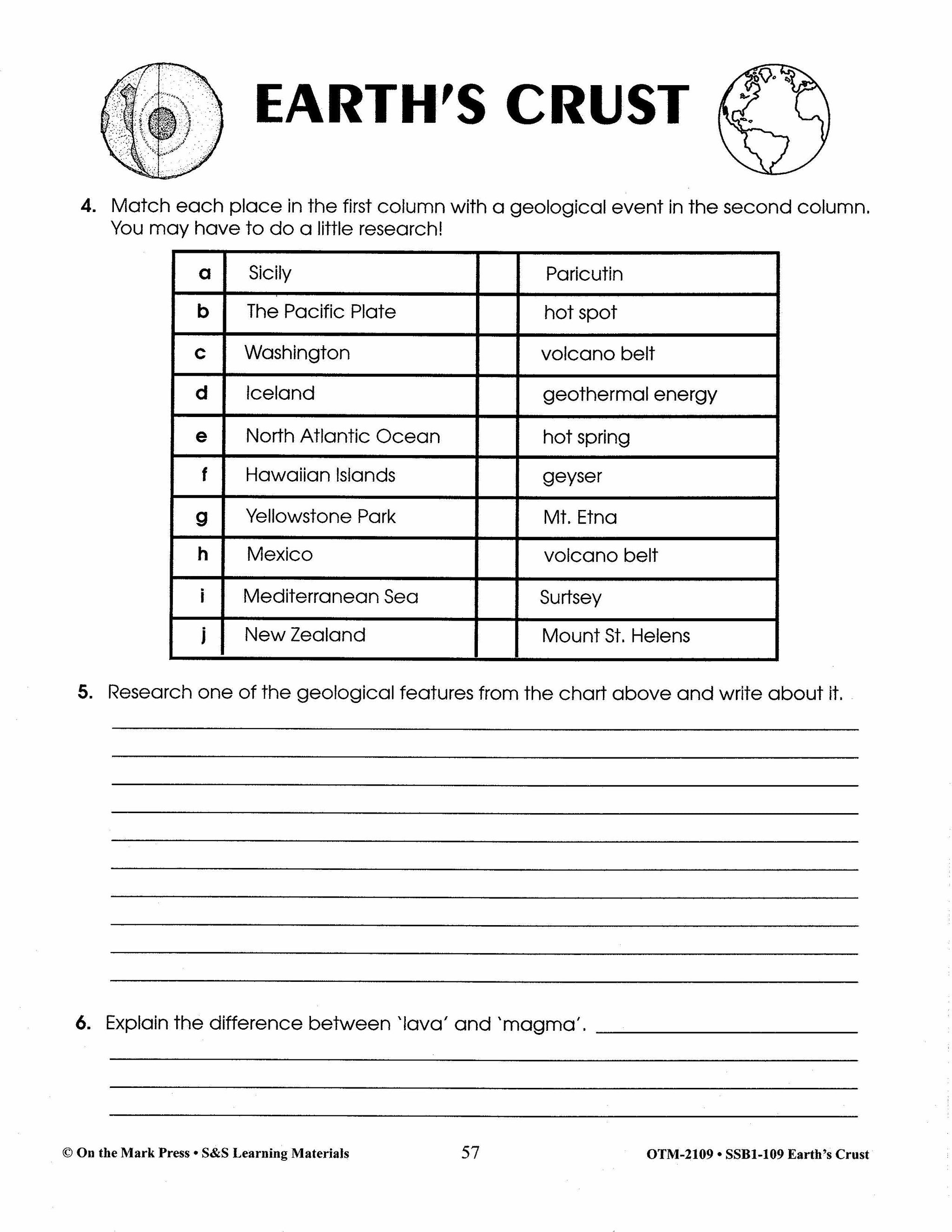 Earth's Crust Grades 6-8