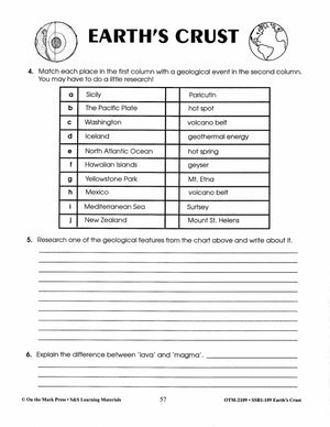 Earth's Crust Grades 6-8