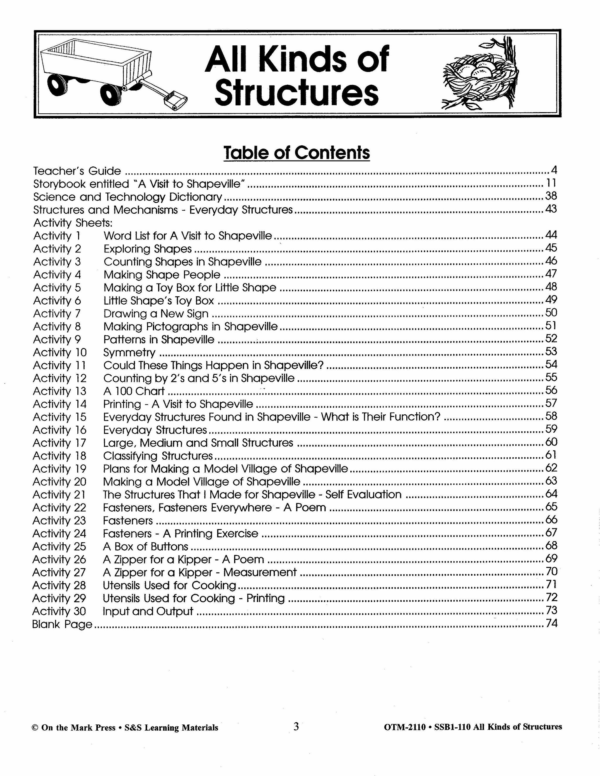 All Kinds of Structures Grade 1