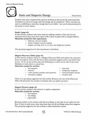 Energy Types and Experiments Grades 1-3