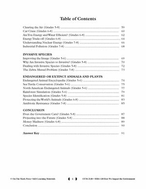 How We Impact the Environment Gr. 5-8 - Human Impact; Endangered Animals and Plants