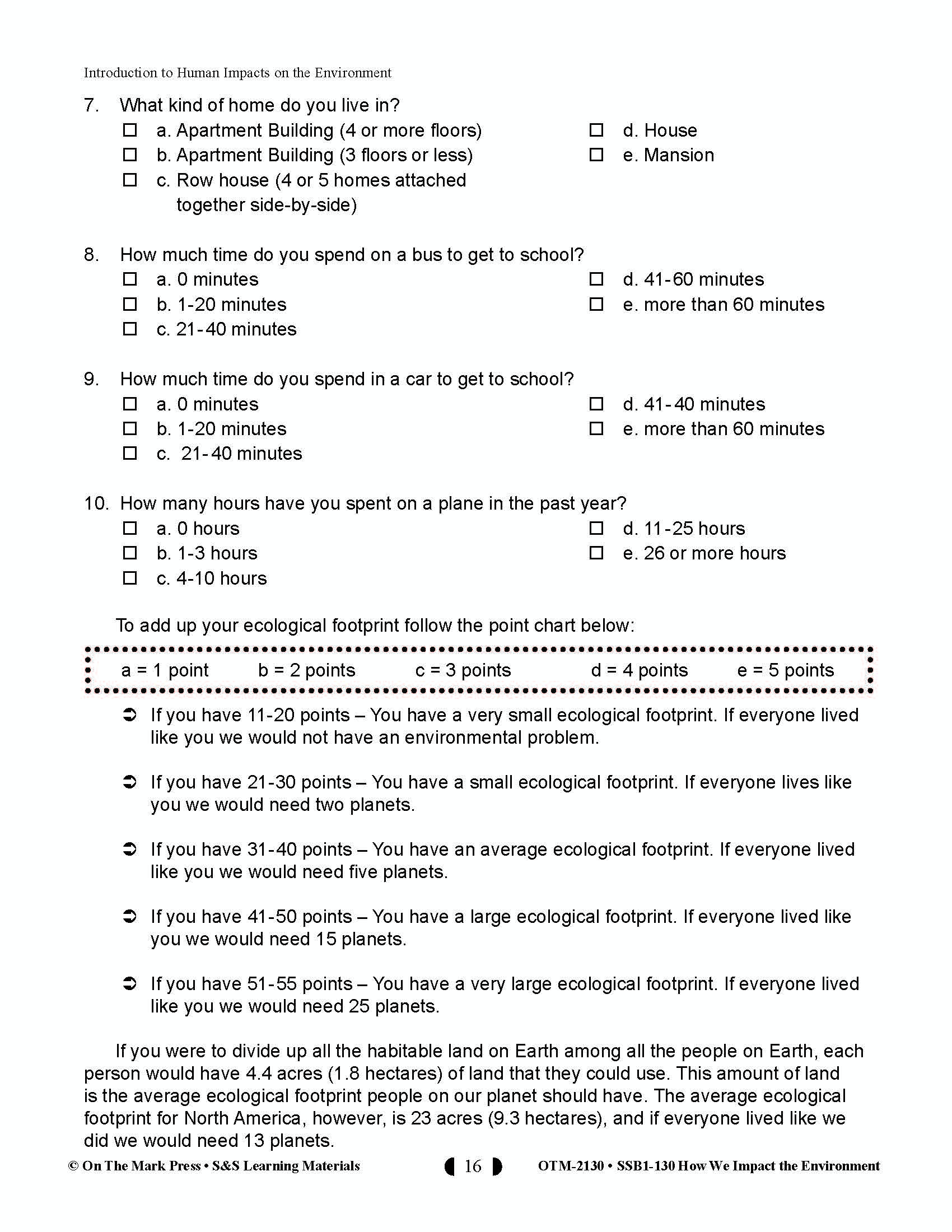 How We Impact the Environment Gr. 5-8 - Human Impact; Endangered Animals and Plants