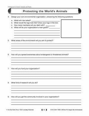 How We Impact the Environment Gr. 5-8 - Human Impact; Endangered Animals and Plants