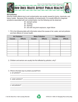 How Does Waste Affect Public Health? Lesson Grades 5-8