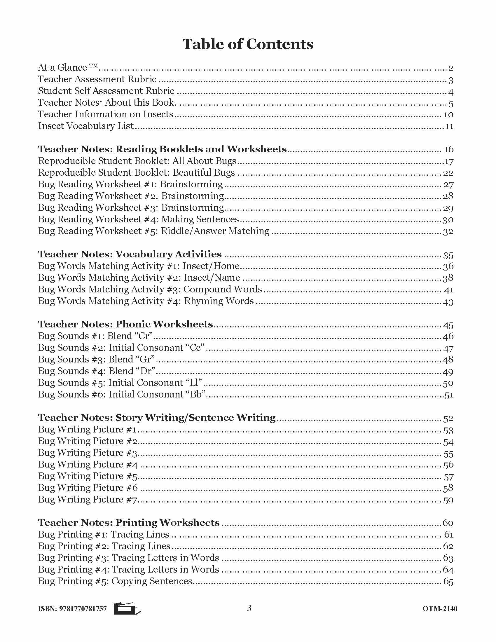 Beautiful Bugs and Insect Activities Grade K-1