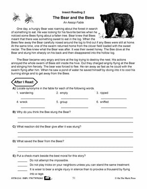 Amazing Insects Reading Worksheets and Cross - Curricular Activities Grades 4-6