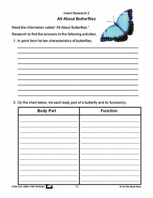 Amazing Insects Reading Worksheets and Cross - Curricular Activities Grades 4-6