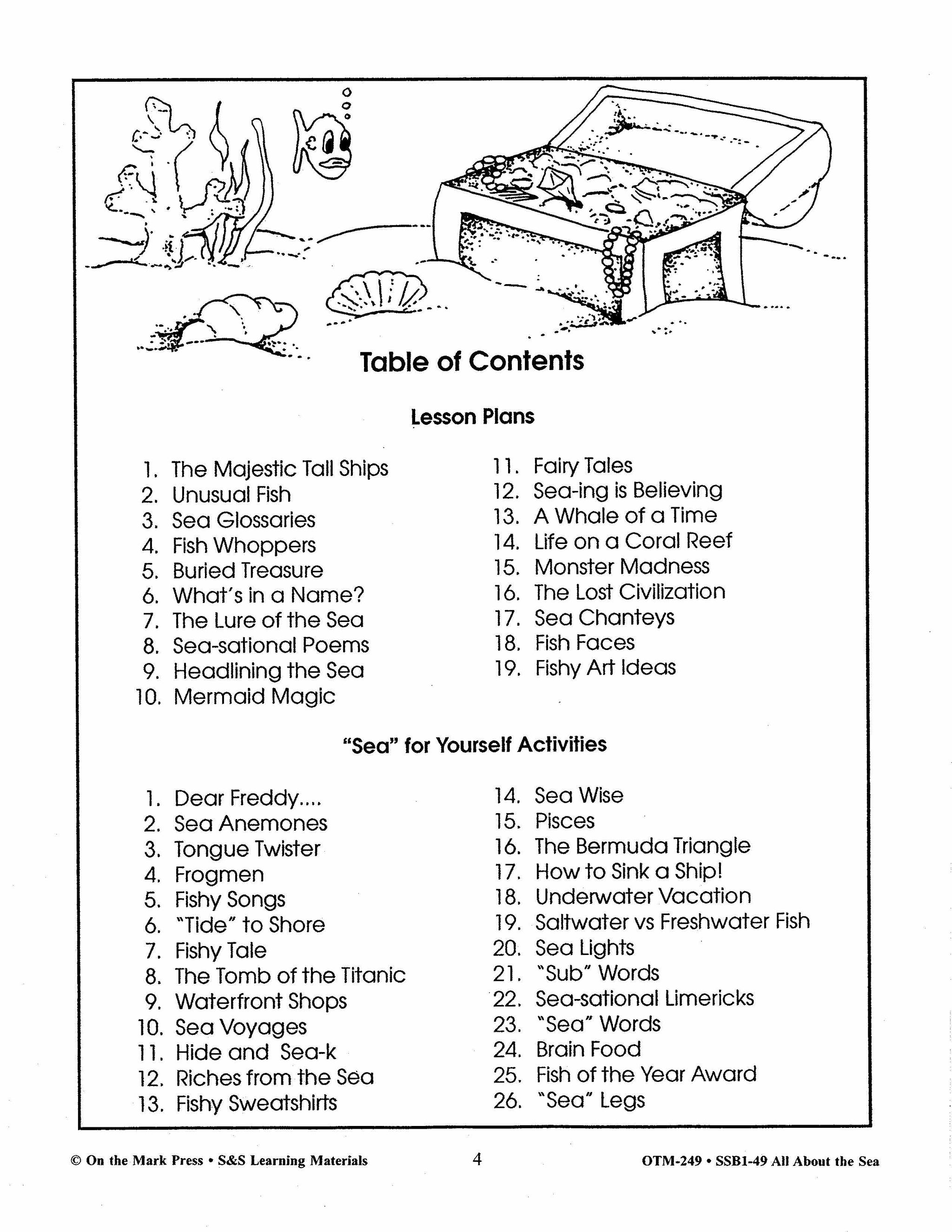 All About the Sea Grades 4-6