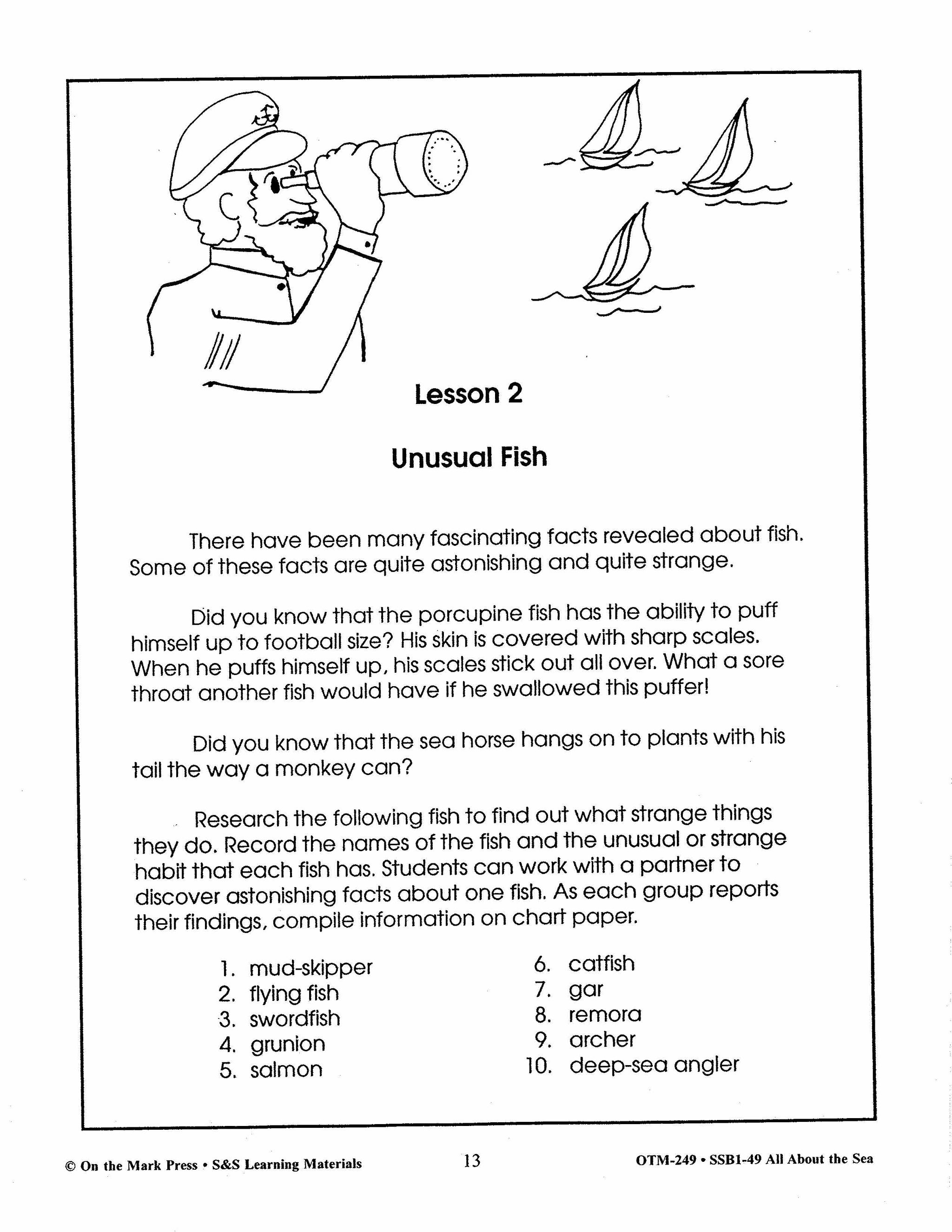 All About the Sea Grades 4-6