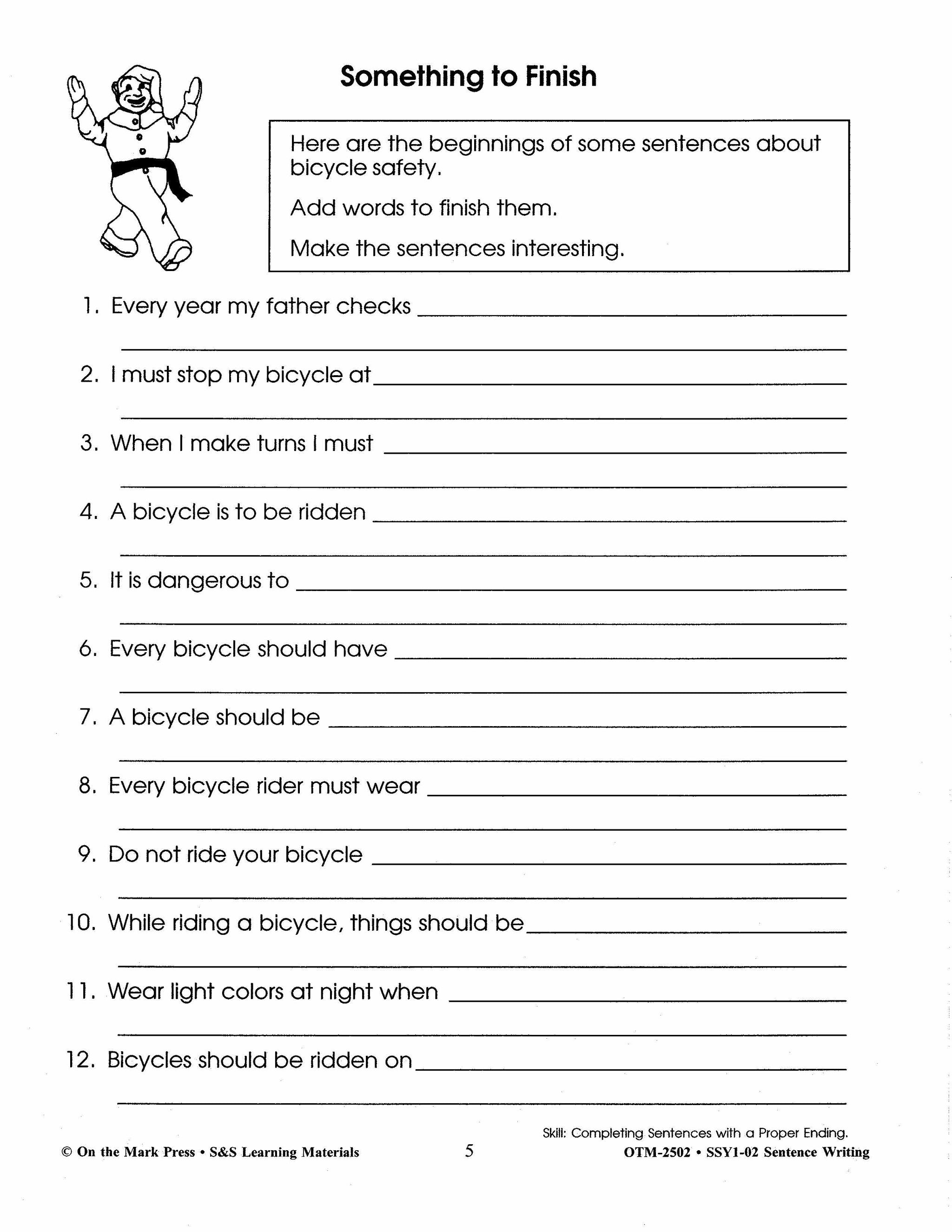 Sentence Writing Practice Workbook Grades 1-3