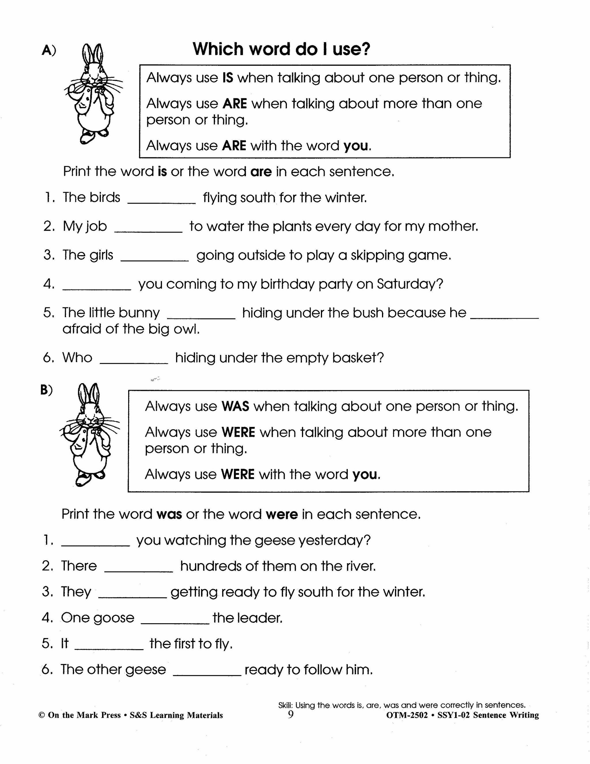 Sentence Writing Practice Workbook Grades 1-3