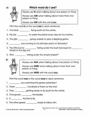 Sentence Writing Practice Workbook Grades 1-3