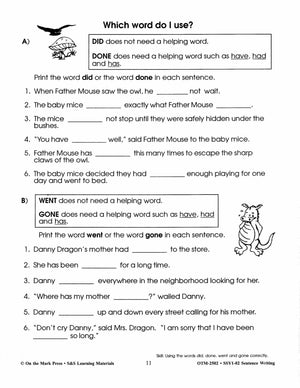 Sentence Writing Practice Workbook Grades 1-3
