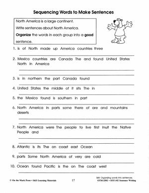 Sentence Writing Practice Workbook Grades 1-3