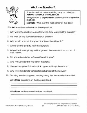 Sentence Writing Practice Workbook Grades 1-3