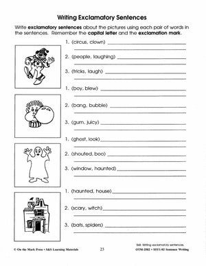 Sentence Writing Practice Workbook Grades 1-3