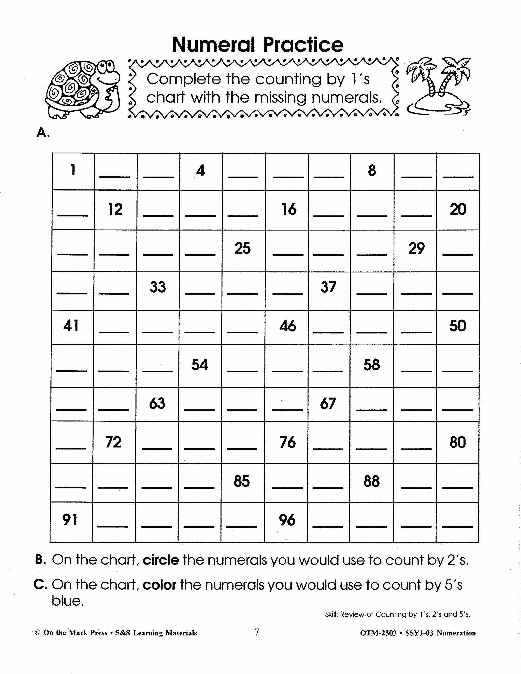 Numeration Practice Build Their Skills Workbook Grades 1-3