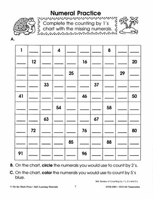 Numeration Practice Build Their Skills Workbook Grades 1-3