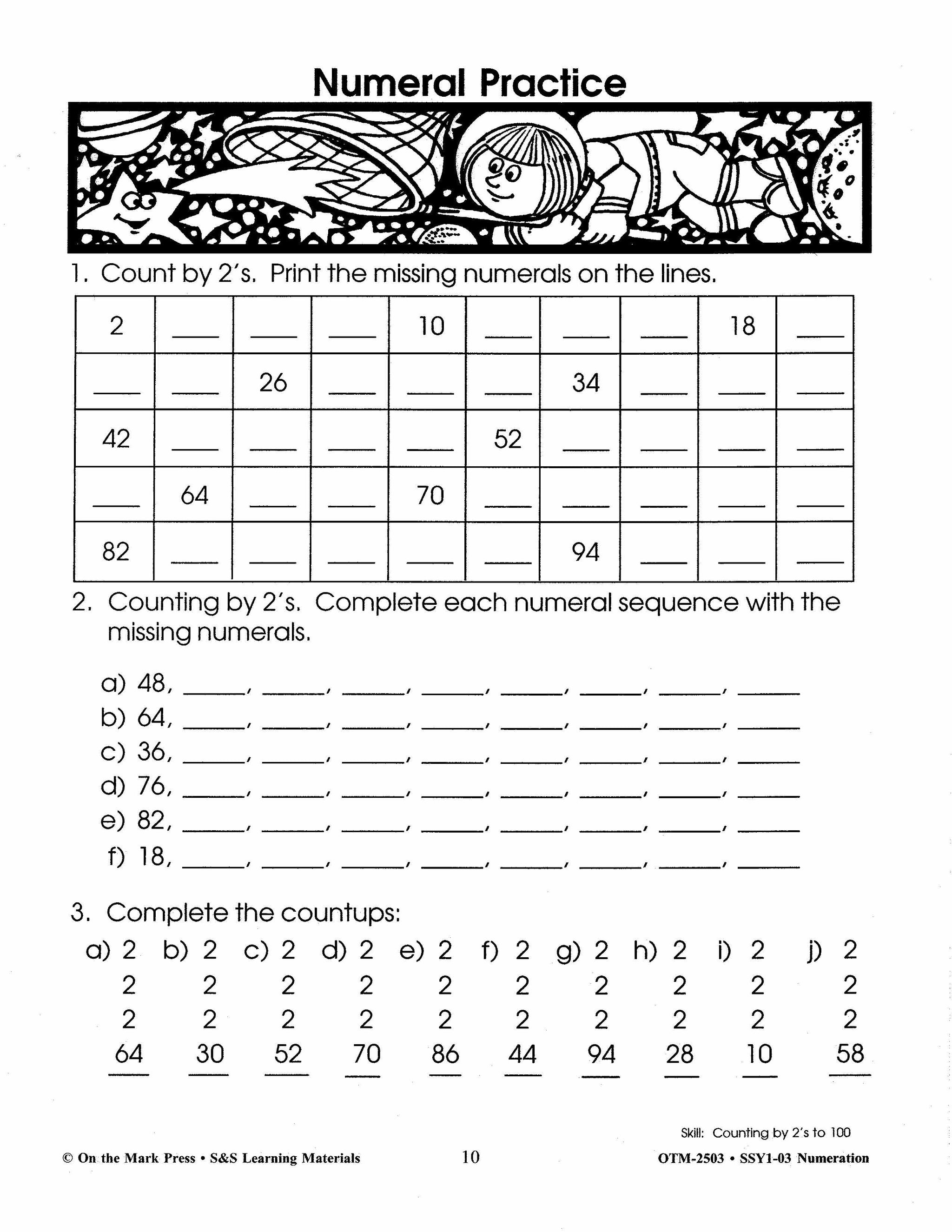 Numeration Practice Build Their Skills Workbook Grades 1-3