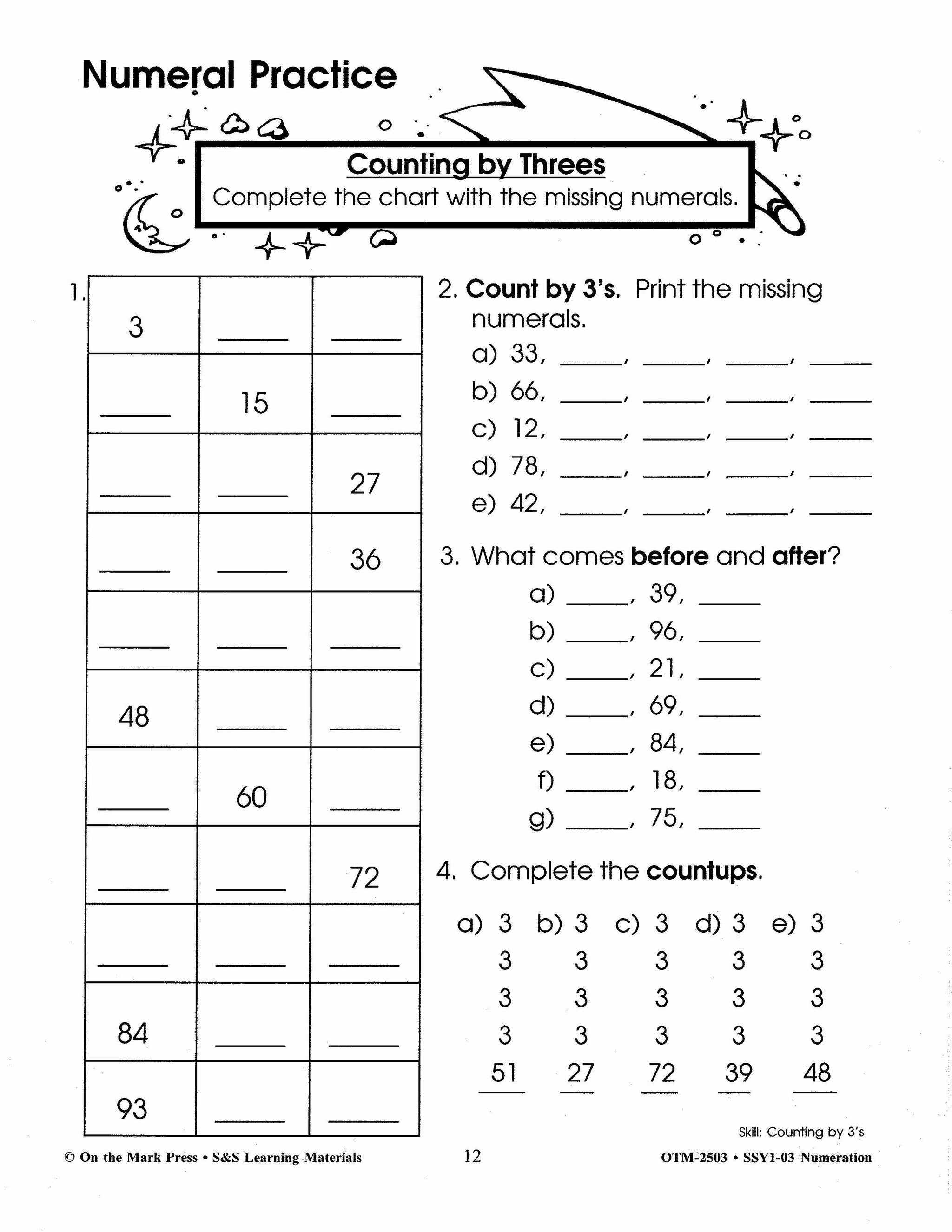 Numeration Practice Build Their Skills Workbook Grades 1-3
