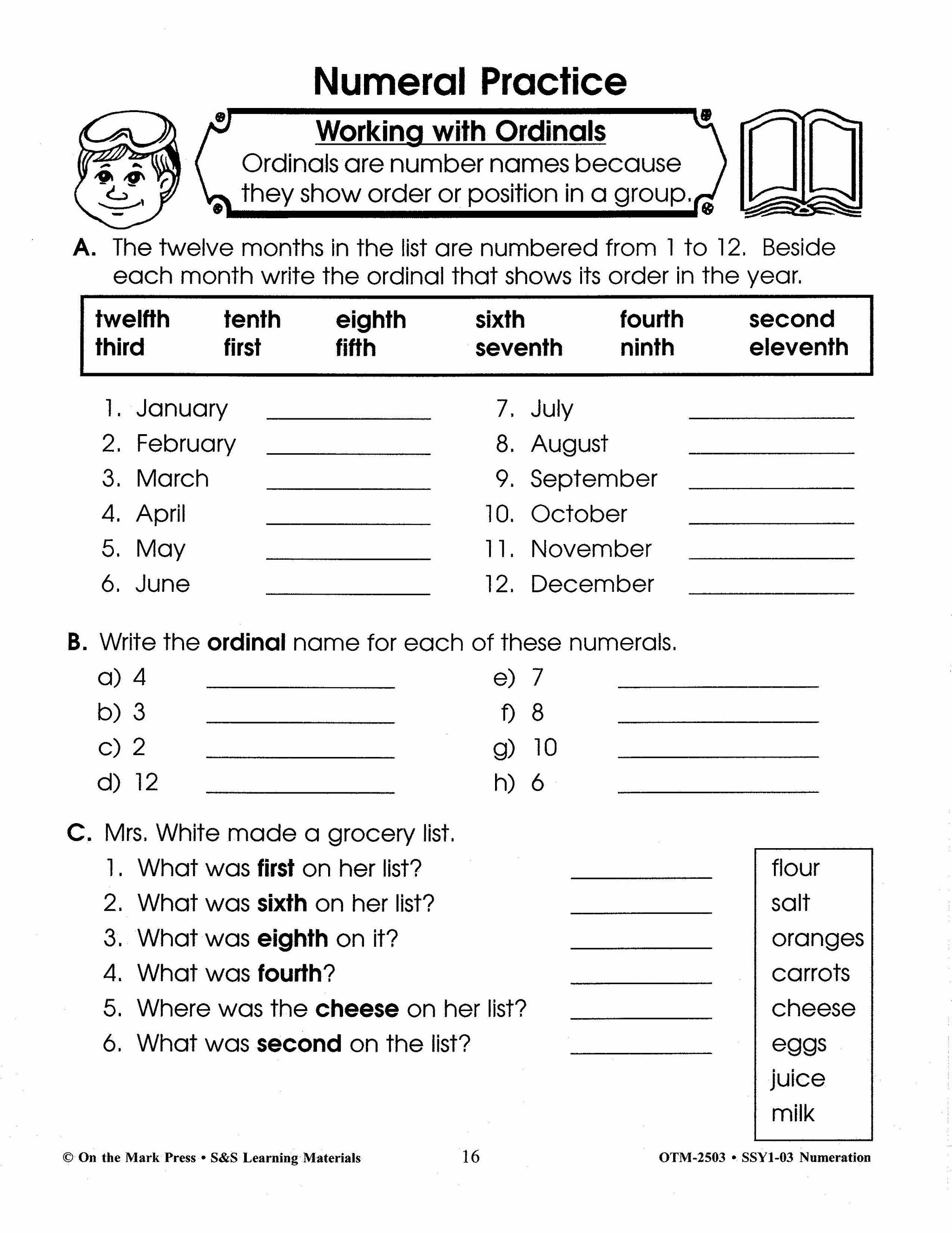 Numeration Practice Build Their Skills Workbook Grades 1-3
