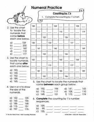 Numeration Practice Build Their Skills Workbook Grades 1-3