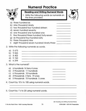 Numeration Practice Build Their Skills Workbook Grades 1-3
