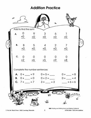 Addition Build Their Skills Workbook Grades 1-3