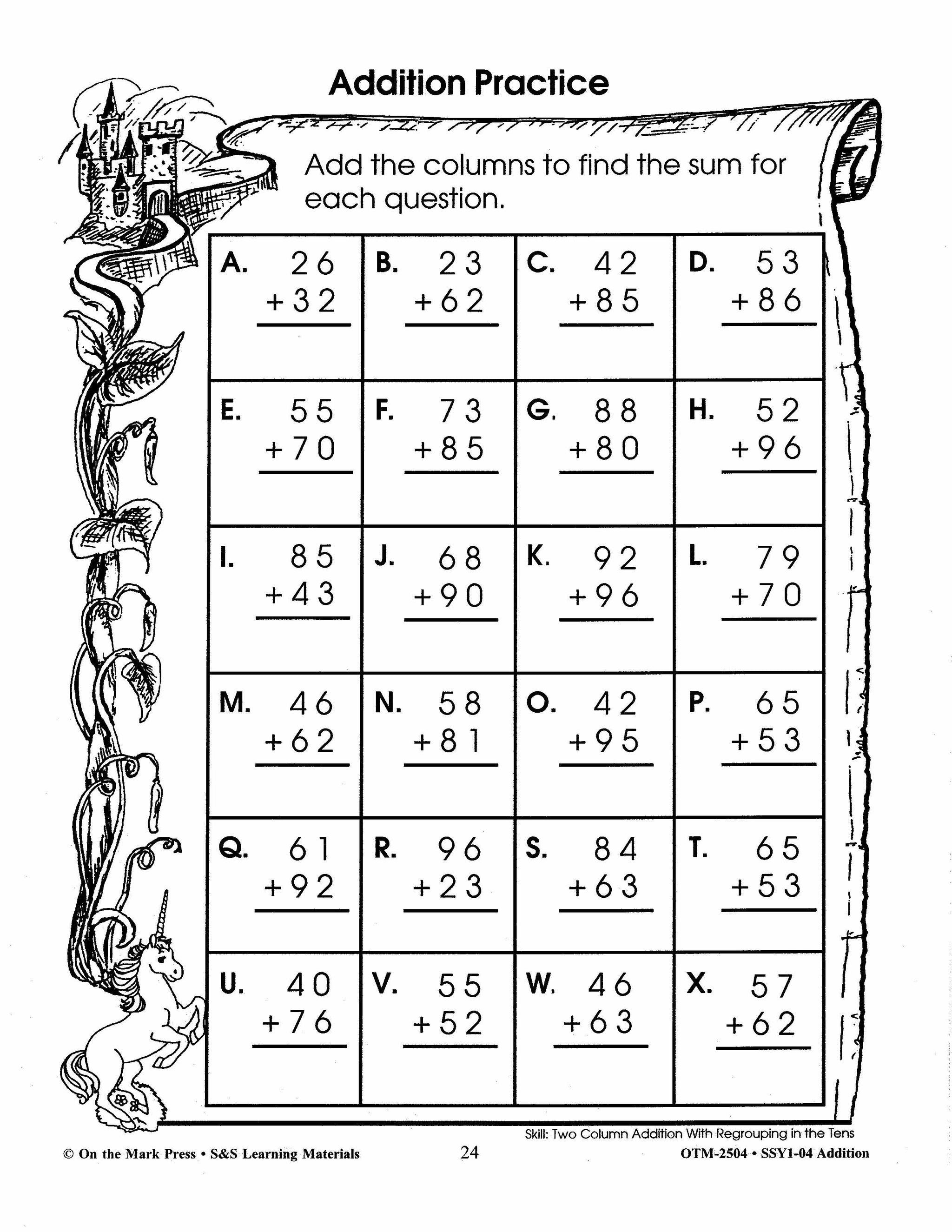 Addition Build Their Skills Workbook Grades 1-3