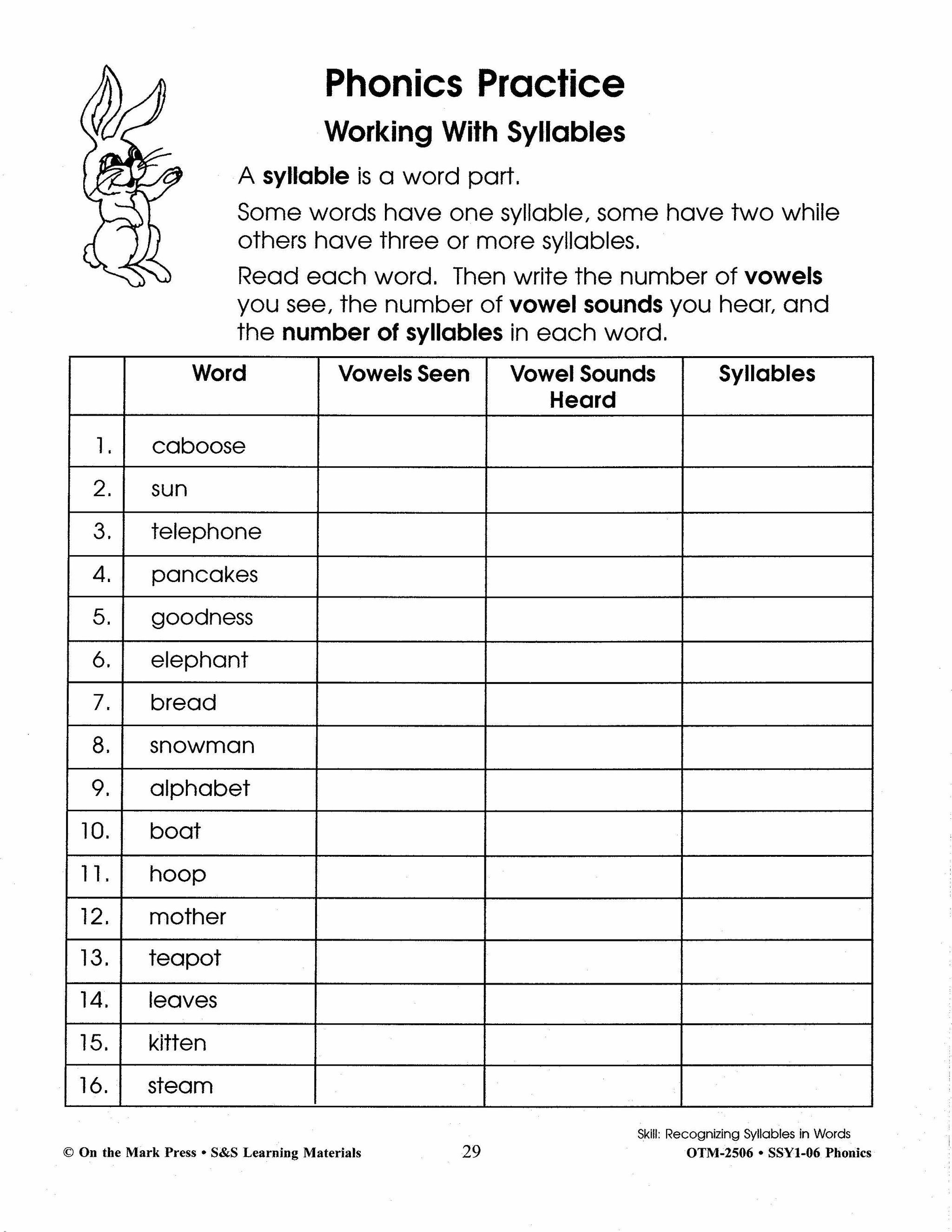 Phonics Practice Workbook Grades 1-3
