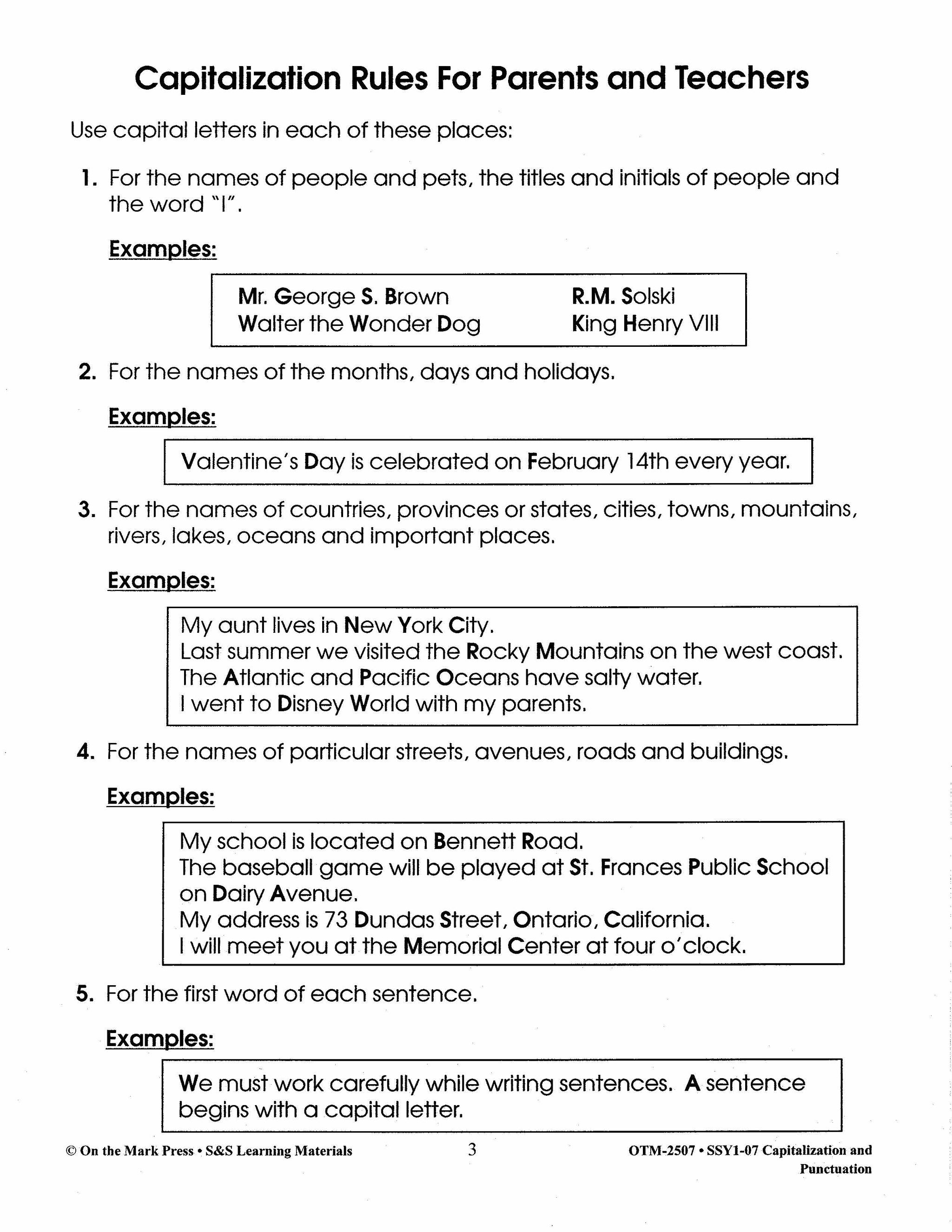 Capitalization & Punctuation Build Their Skills Workbook Grades 1-3