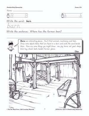 Modern Manuscript Handwriting Build Their Skills Workbook Grades 1-3