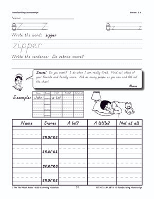 Modern Manuscript Handwriting Build Their Skills Workbook Grades 1-3