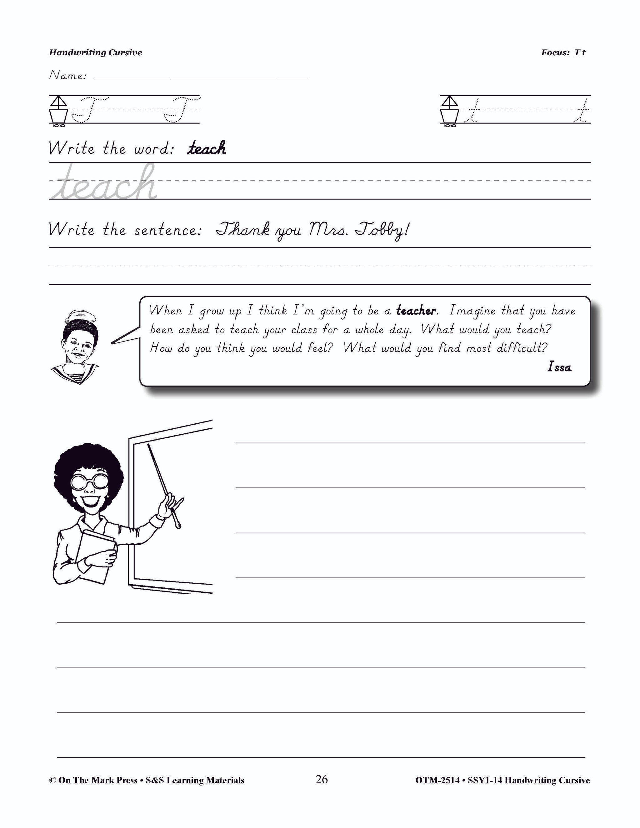 Handwriting Cursive - Modern Style Gr. 1-3: Build Their Skills Workbook
