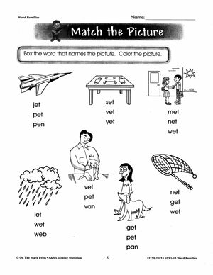 Word Families Practice Grades 1-3: Build Their Skills Workbook