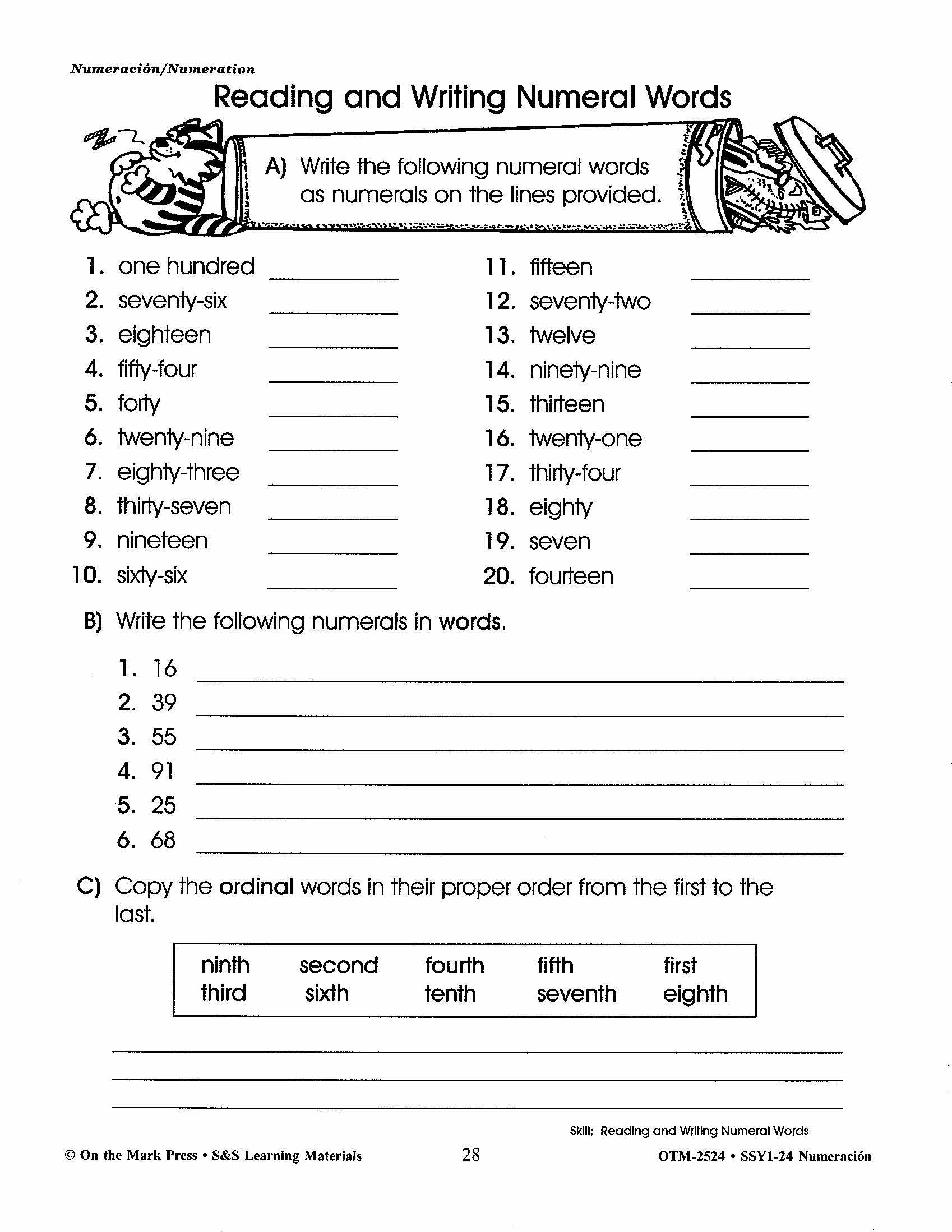 Numeracion/Numeration - A Spanish and English Workbook Grades 1-3