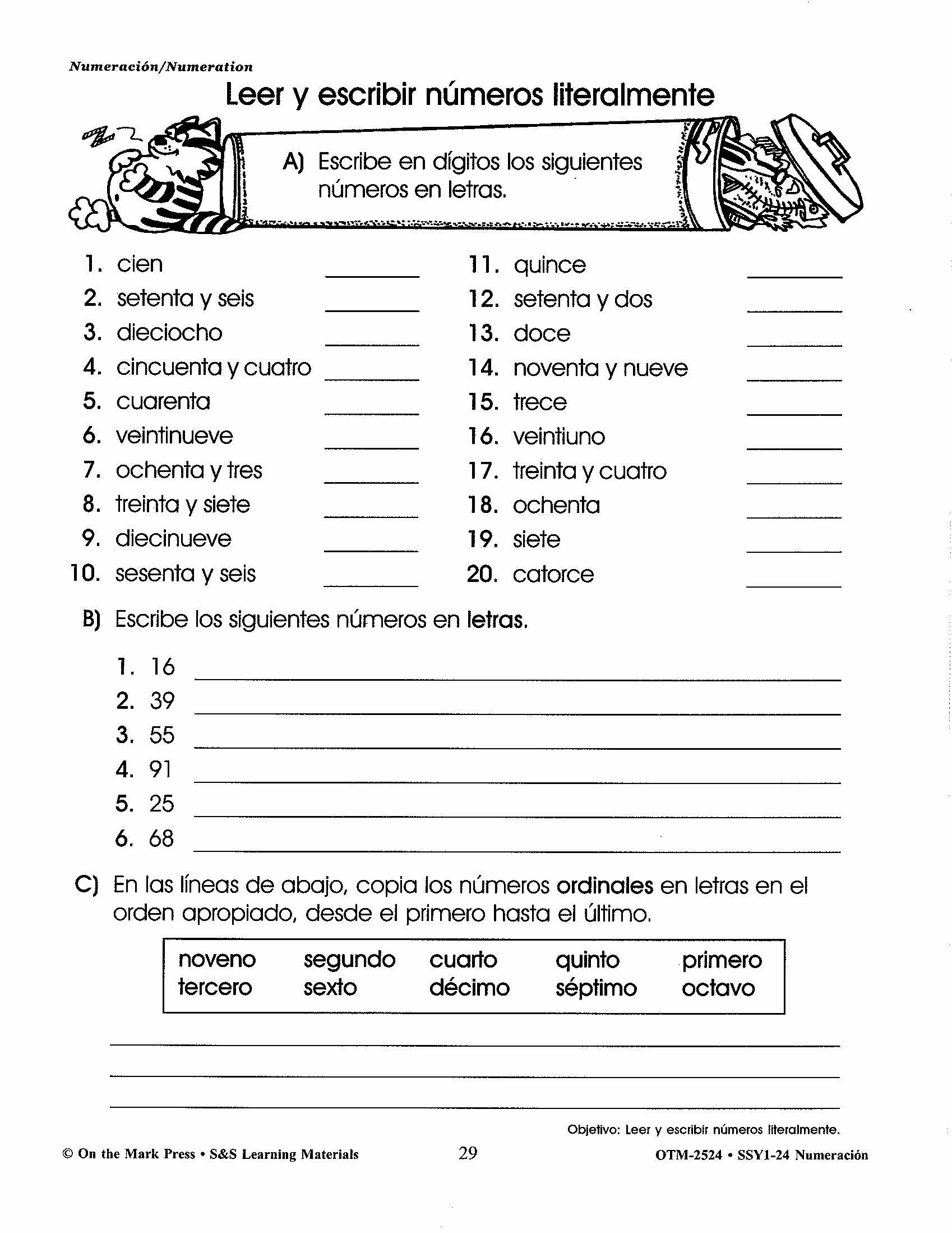 Numeracion/Numeration - A Spanish and English Workbook Grades 1-3