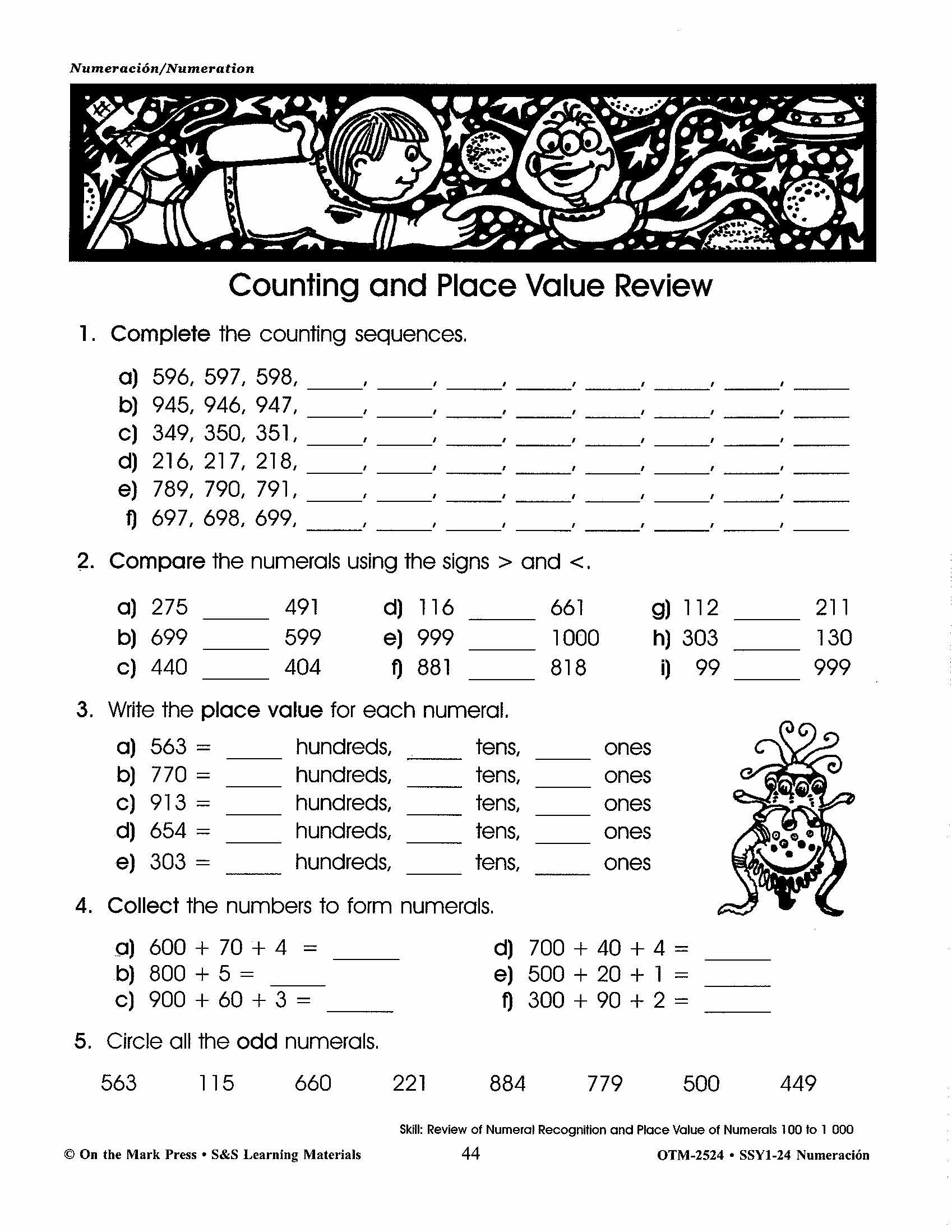Numeracion/Numeration - A Spanish and English Workbook Grades 1-3