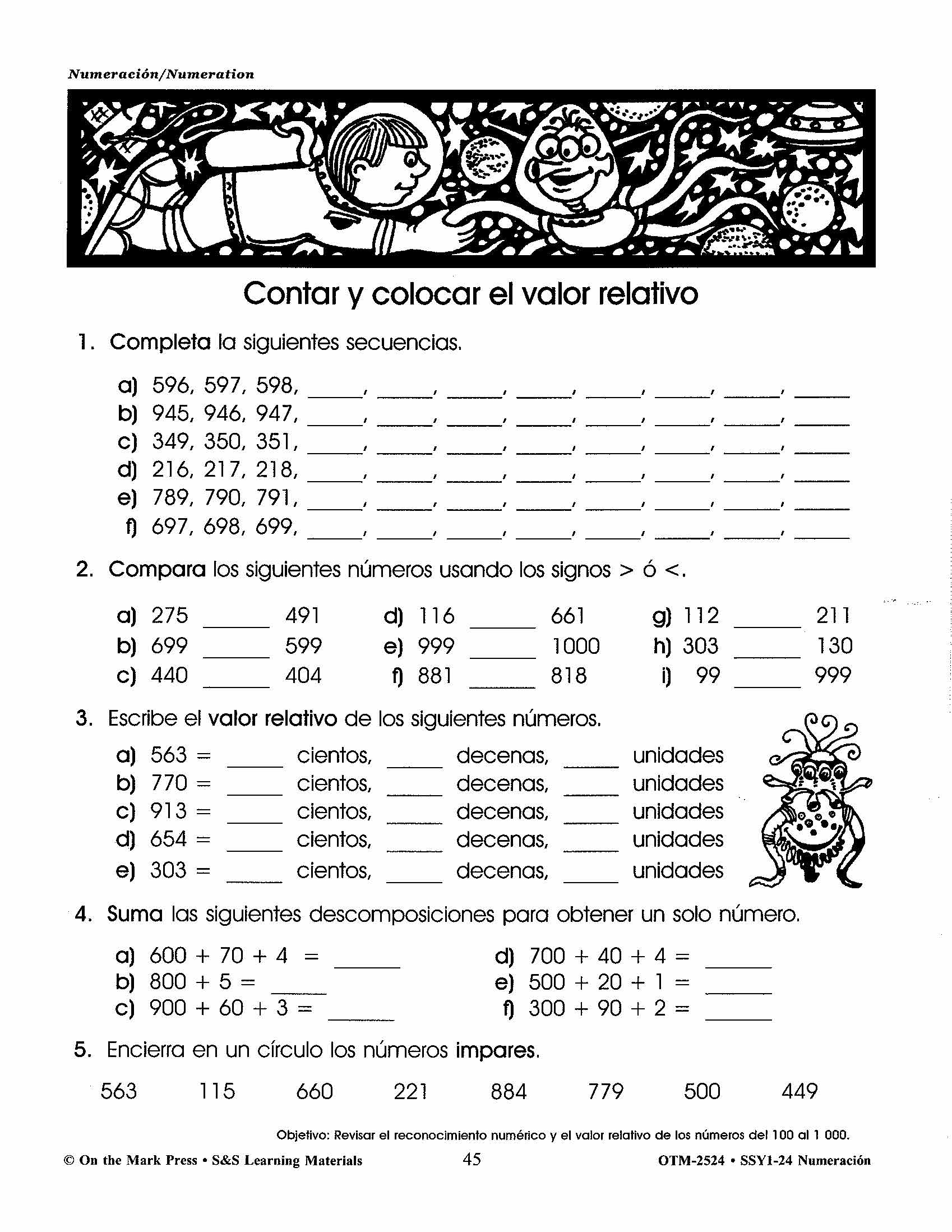 Numeracion/Numeration - A Spanish and English Workbook Grades 1-3