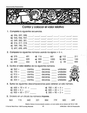 Numeracion/Numeration - A Spanish and English Workbook Grades 1-3