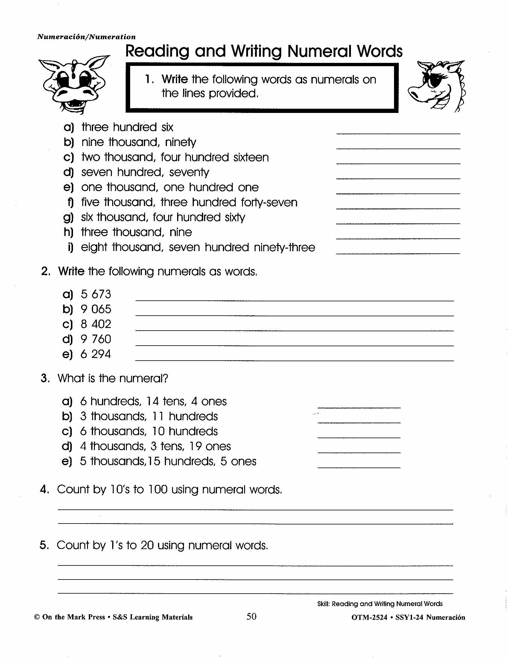 Numeracion/Numeration - A Spanish and English Workbook Grades 1-3